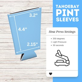 TahoeBay Blank Pint Glass Sleeves (6-Pack) 16 Ounce Insulating Foam Collapsible Beer Drinking Cup Holder (Placid Blue)