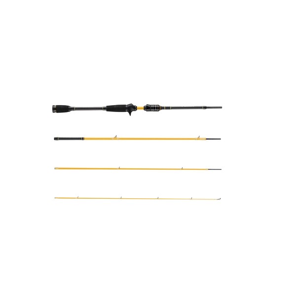 Abu Garcia STCC-704LT-AY Light Game Bait Rod, Salty Style, Colors, Active Yellow, 4 Piece Pack Rod, Mackerel, Rockfish, Plated, Bait Finesse