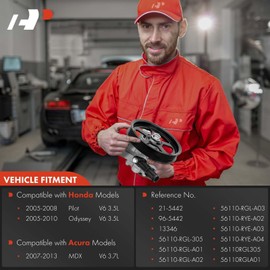 A-Premium Power Steering Pump with Pulley Compatible with Honda Odyssey 2005-2010, Pilot 2005-2008 & Acura MDX 2007-2013, V6 3.5L 3.7L, Replace # 56110RGL305, 56110RGLA01