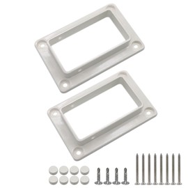 2-Pack 2" x 3.5" Slotted Handrail Bracket Kit, White Vinyl Fence & Railing Brackets with Screws - Easy Mount for Decks, Porches & Walls