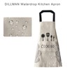 DILLMAN Women Kitchen Apron with Hand Wipe Pockets，Big Pocket,Hand-wiping, Waterproof
