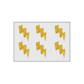 EyeBlack Glitter Lightning Bolt Face Stickers - Yellow Easy to Use Decals, Set of 12 - Sparkling Designs for Sporting Events, School Pep Rally