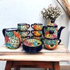 Handcrafted 15-Piece Talavera Tea Set - Mexican Ceramic Pottery