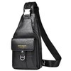 Hjkiopc Sling Bag for Men,Leather Chest Bag with Adjustable Strap,Waterproof