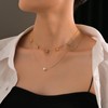 Andelaisi Boho Layered Pearl Choker Necklace Vintage Heart Tassel Drop