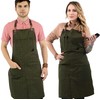 Under NY Sky No-Tie Moss Green Apron with Full Grain