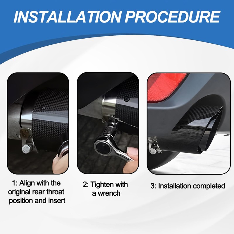 Carbon Fiber Exhaust Tip 2.5" Inlet to 4" Outlet, Bolt-On