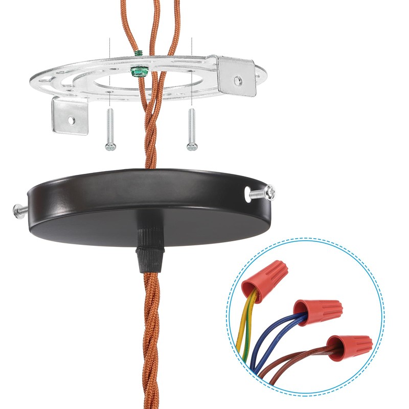 PATIKIL 145mm (5.7") Universal Light Fixture Mounting Bracket Kit, Light