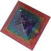 CHONIT Orgonite Pyramid, Chakra Mix Colourful with Symbol Flower of