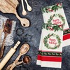 EB (2) Holly Wreath Decorative Kitchen Towels 15x25 Inches Set