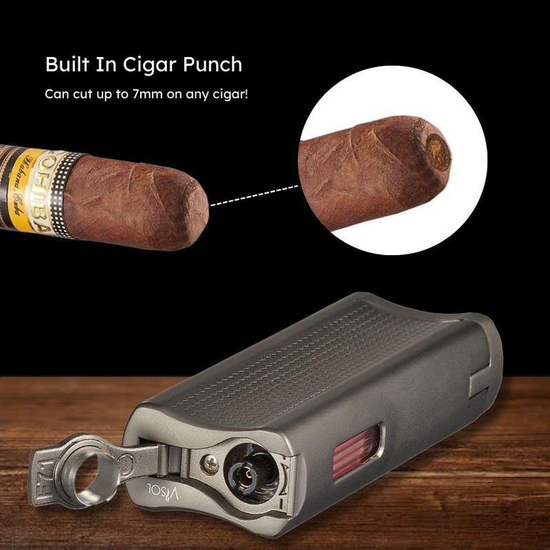 Visol Tiger Double Flame Butane Torch Refillable Gas Lighter (Shipped