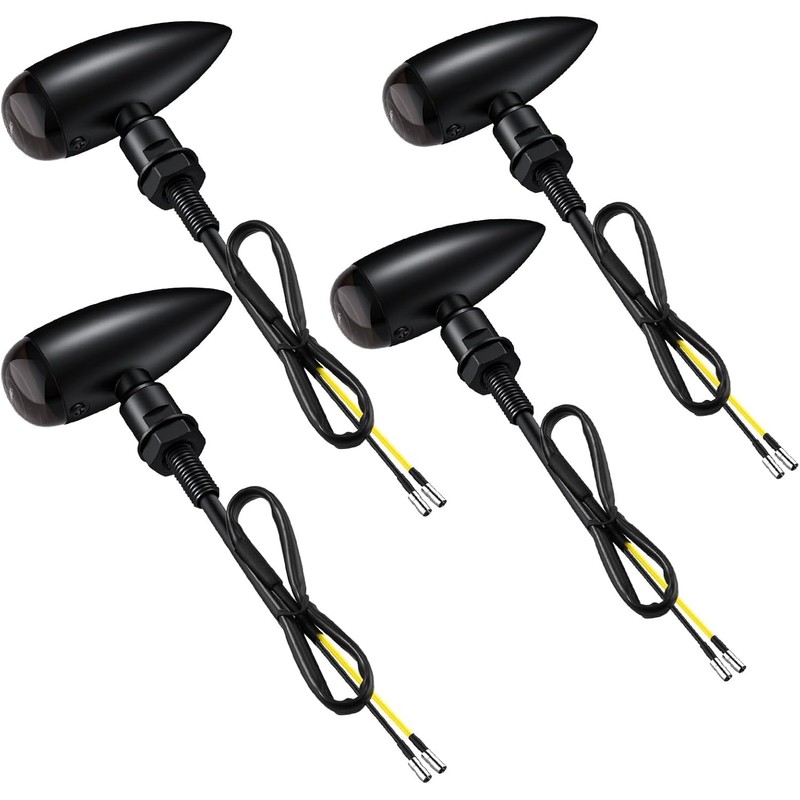 Justech 4 PCS Motorcycle Indicators Amber, Universal Turn Signal Lights