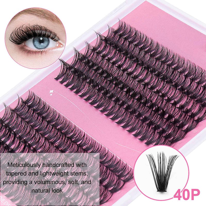 240 Pcs DIY Lash Extension Kit D Curl Cluster Lashes
