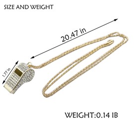 QUJIFETU Whistle,Bling Whistle,Metal Crystal Rhinestone Whistle with Keychain for Coach/Referee/Training/Lifeguard/Teachers (Gold)