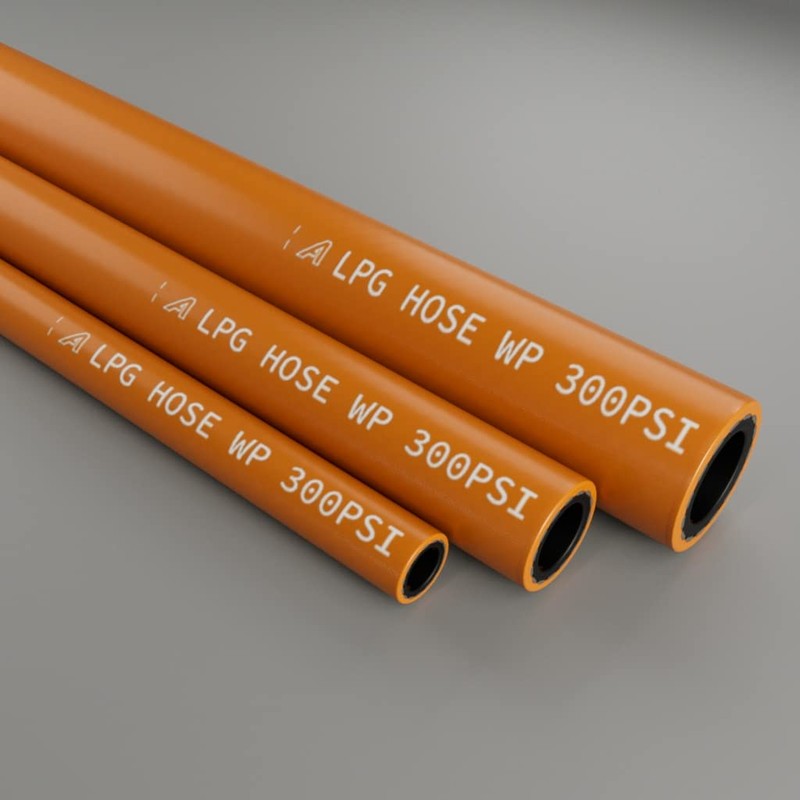 ap automotive 8mm Rubber LPG Gas Propane Hose ISO3821 Orange