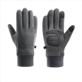 Thermal Polar Fleece Gloves for Women - Lightweight Warm and Comfortable Winter Sports Mittens Windproof Cold Weather (Grey)