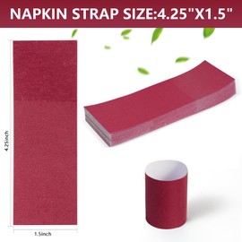 XINGYUNDEL Napkin Bands, Paper Napkin Rings Self Adhesive,Silverware Wraps Bands,Table Setup Wedding Event Party Supply(Burgundy, 200pcs)