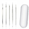 Blackhead Remover Tool Set Pimple Popper Tool Kit Curved Tweezer Blackhead Removal Tools Stainless Steel Acne Whitehead Removal 2in1 Removal & Acne Tools Zit Removing For Nose Face Skin - 5PCS