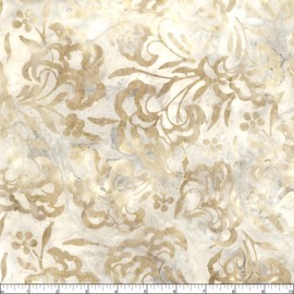 Robert Kaufman - Artisan Batik - Morning Mist - Flowers - Ivory, Fabric BTY