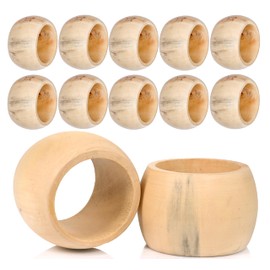 Napkin Rings Set of 12, Wooden Napkin Holders, Sailor Napkin Rings Bulk for Party Decoration, Dinning Table, Everyday, Family Gatherings - A Great Tabletop Décor - White
