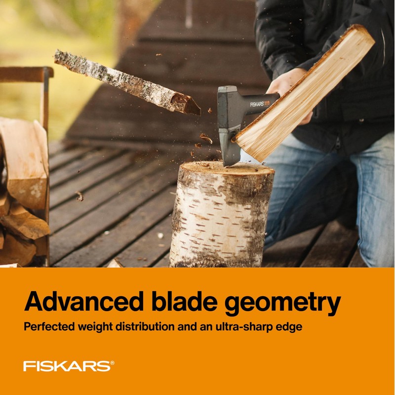 Fiskars X11 Splitting Axe Hatchet, 17" Tree Branch Cutter and
