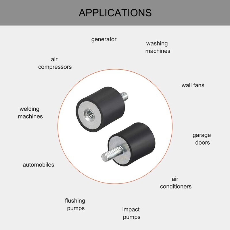 sourcing map M4 Thread Male Female Rubber Mounts,Vibration Isolators,Shock Absorber