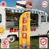 BBQ Feather Flag, 8.2ft BBQ Sign with Aluminum Pole and
