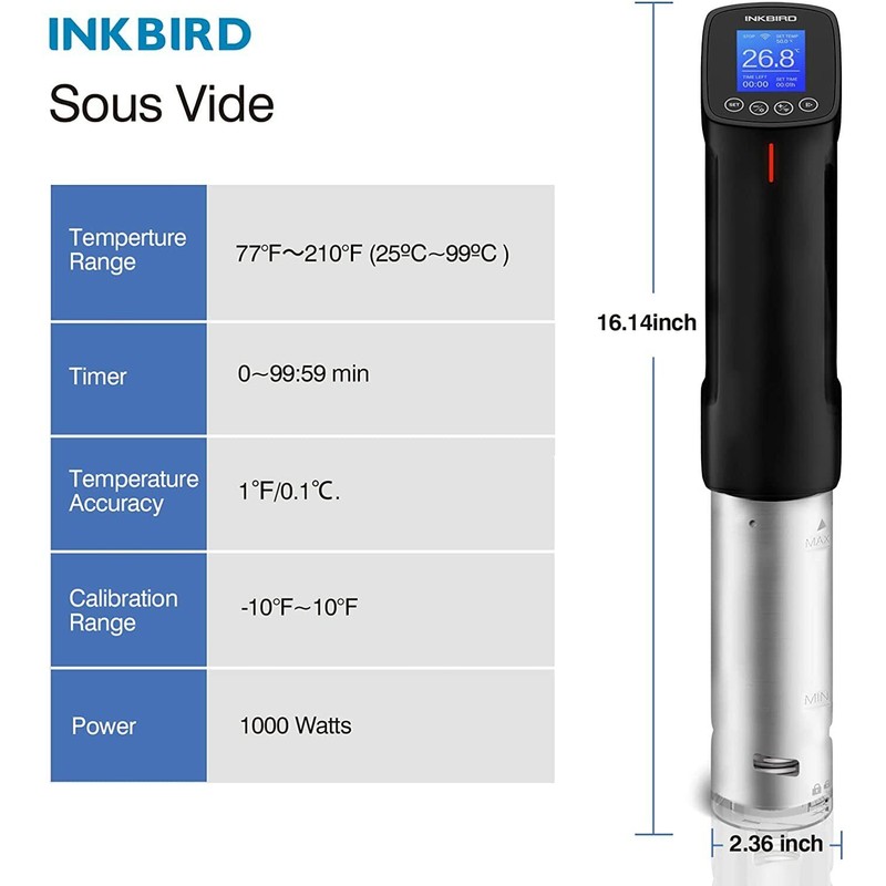 Inkbird WiFi Sous Vide Precision Cooker Circulator + BBQ Food