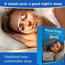 Bandas nasales mejoran respiración y disminuyen los ronquidos - Tiras flexibles autoadhesivas