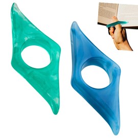 AFCJLTO Pack of 2 Thumb Ring Page Holder, Book Page Holder, Book Holder, Thumb Bookmark, Transparent Book Opener, Reading Accessories, Book Page Holder Made of Resin for Teachers, Book Lovers (Blue