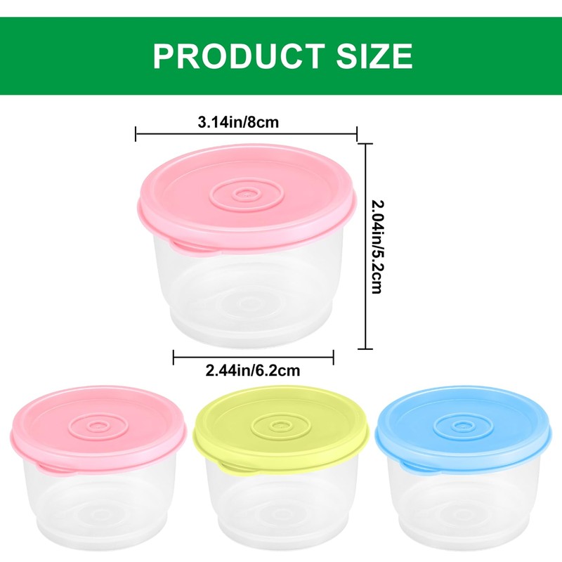 Reusable Plastic Food Storage Containers, 6 Pcs 5.4 OZ Salad