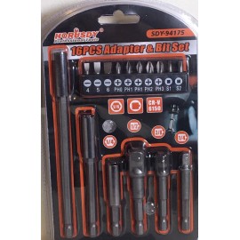 TorqueSmith Horusdy 16 piece drive bit and socket adapter set (16 pieces) 1/4, 3/8, 1/2
