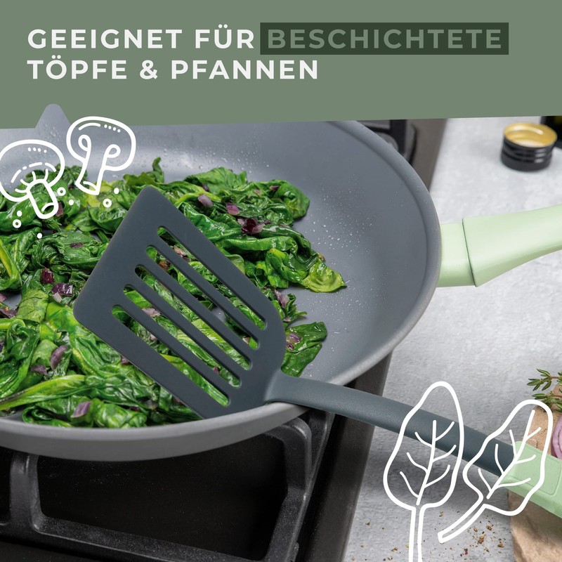 Fackelmann Ecolution Spatula - Wood Fibre and Organic Plastic Slotted