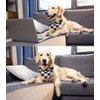 Plaid Dog Bandana with Button, Dual Layer Soft Cotton Triangle