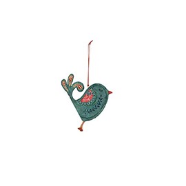 Creative Co-Op Hand-Painted Paper Mache Bird Ornament, Multicolor