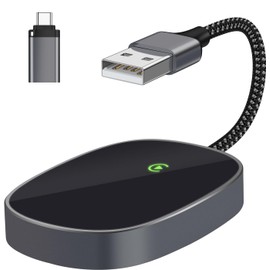 Wireless CarPlay Adapter Designed for Cars with Factory Wired Apple CarPlay, 2024 Style CarPlay Wireless Dongle Seamless Plug & Play Converts Wired CarPlay to Wireless Easy Setup for Cars & iOS 10+