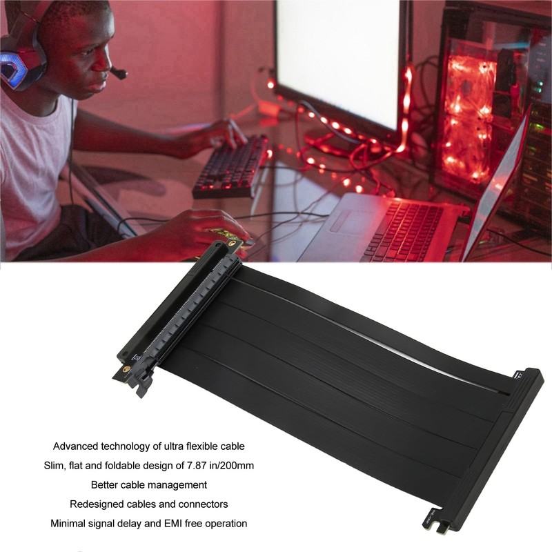 Garsent PCIe 4.0 Riser Cable Dual Reverse PCIE4.0