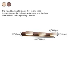 LIFENICEST Natural Stone Vanity Light Black Farmhouse Bathroom Light Fixtures Nordic Style Travertine Shade Linear Bathroom Wall Sconce Metal 3 Lights Rotatable LED Wall Light Over Mirror