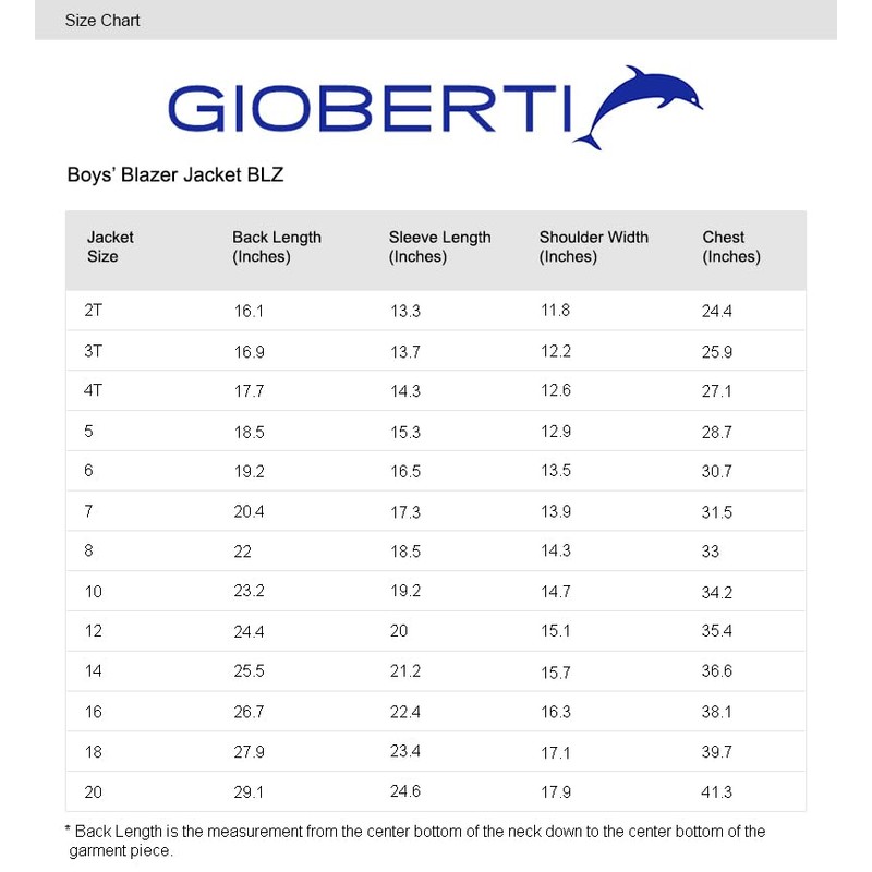 Gioberti Big Boys Formal Black Blazer Jacket, Size 16