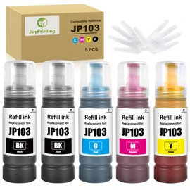 JoyPrinting 70ml 103 Ink Bottle Replacement for Epson 103 Ecotank Ink Compatible with EcoTank L1110‎/L1210/L1230/L1250/L1270/L3100/L3101/L3110/L3111(2Black, 1Cyan,1Magenta, 1Yellow)