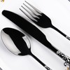 40-Piece Black Skull Silverware Set for 8, Flatware Set Stainless