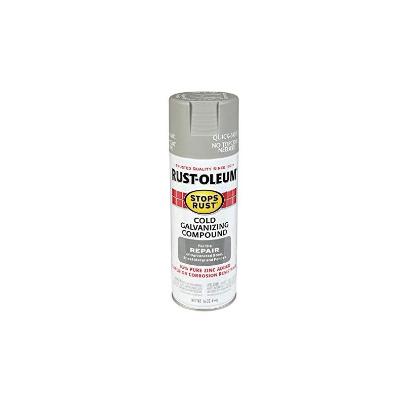 RUST-OLEUM COld Galvanizing Compound, Grays Flat Silver , 16oz. -