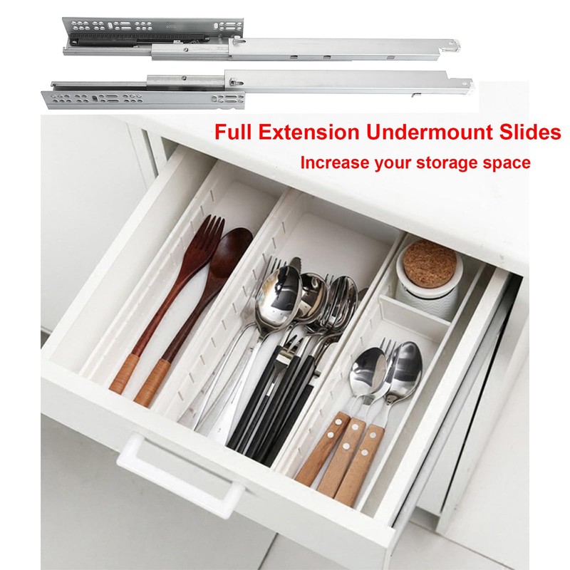 6 Pair of 14 Inch Undermount Soft Close Drawer Slides