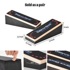 Inlisy Balance Blocks 2-in-1 Slant Board – 2 Pcs for Ankle and Calf Stretching Physical Therapy, Portable Balance Trainer for Core Strength, Stability, and Athletic Performance