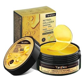 Pack of 60 24K Gold Deep Hydration Moisturising Eye Pad Mask, Golden Collagen Hydrogel Anti-Ageing Eye Pads, 30 Pairs, Hyaluronic Acid Eye Mask, Dark Circles Removal, Collagen Eye Mask