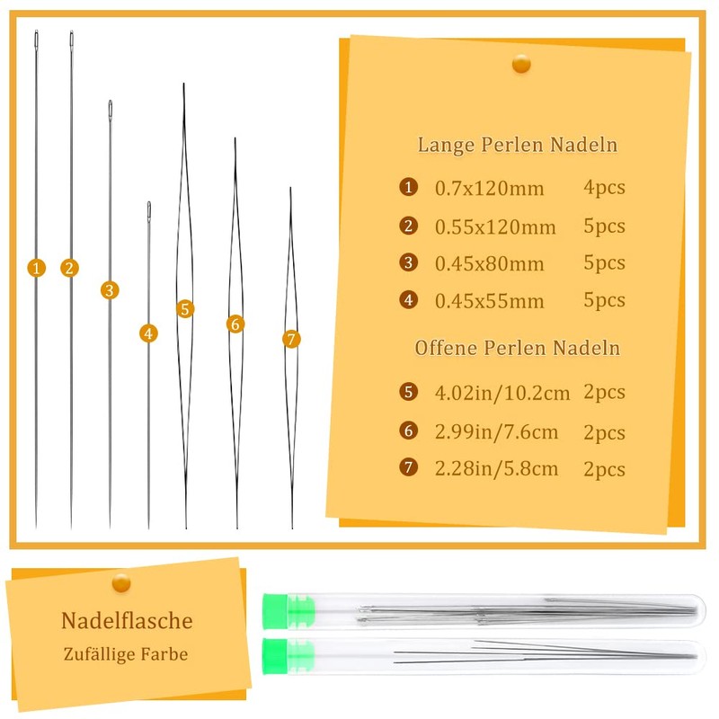 25 Pieces Bead Needles Set, Bead Needles, 6 Pieces Open