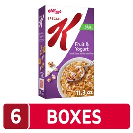 Kellogg's Special K Breakfast Cereal, Family Breakfast, Fiber Cereal, Fruit and Yogurt (6 Boxes)