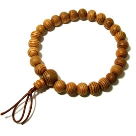 京都あさひ屋 Japanese Cedar Rare Yakusugi Wood Bracelet Unisex Rosary Prayer Beads Handmade in Kyoto UDA65 (8mm)