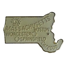 Massachusetts Enamel State Map Hat Cap Lapel Pin (ACE - 622) (1)