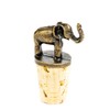 Elephant Antique Brass and Cork Bottle Stopper